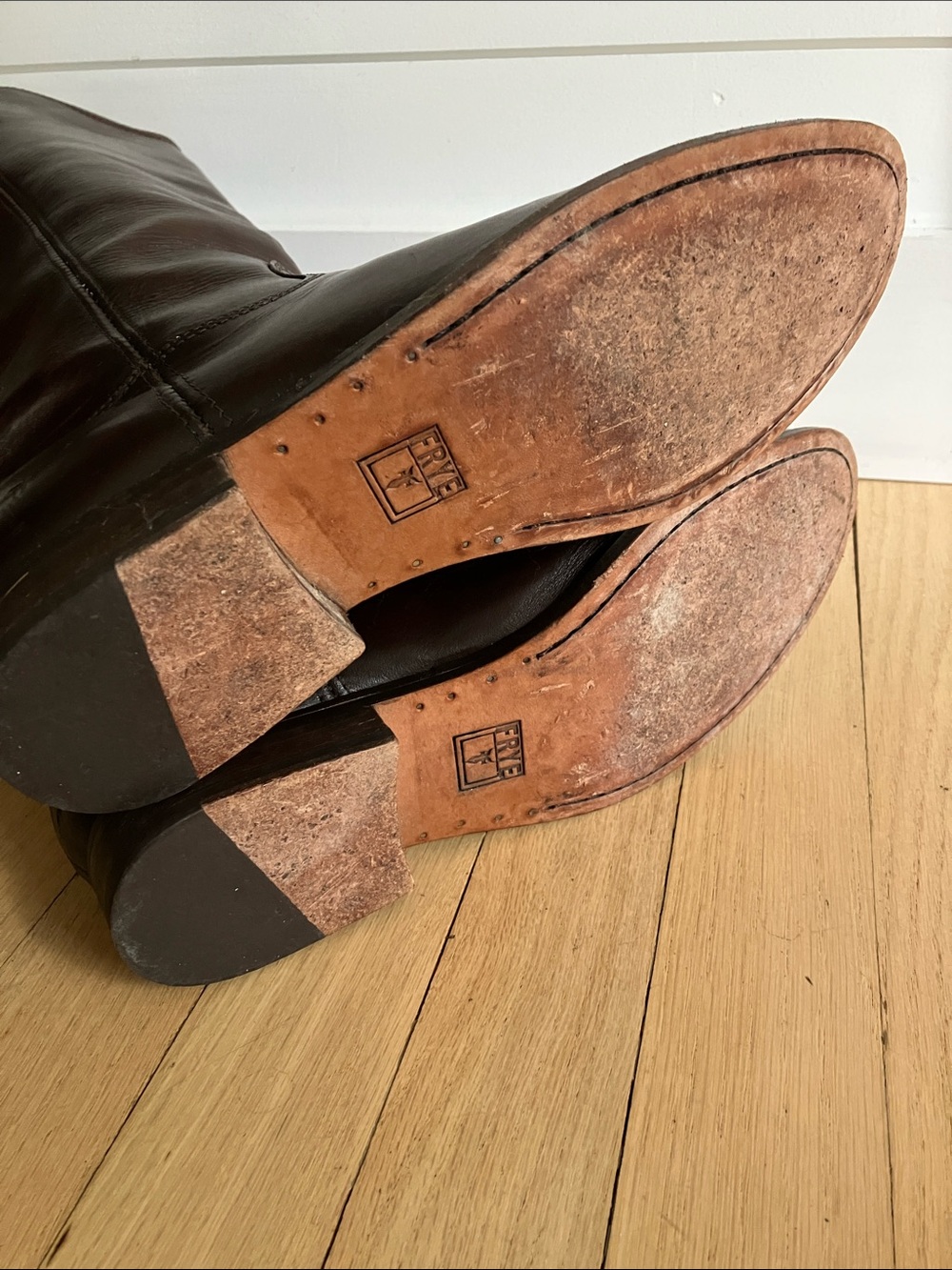 Frye Melissa Equestrian tall brown leather boots 8 1/2 - Picture 6 of 11